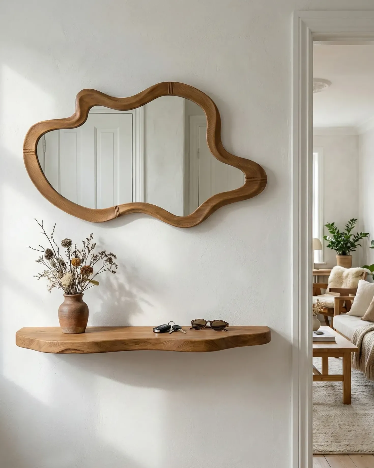 Specchio DREVANT 89 cm 52 cm Legno di pino Naturale