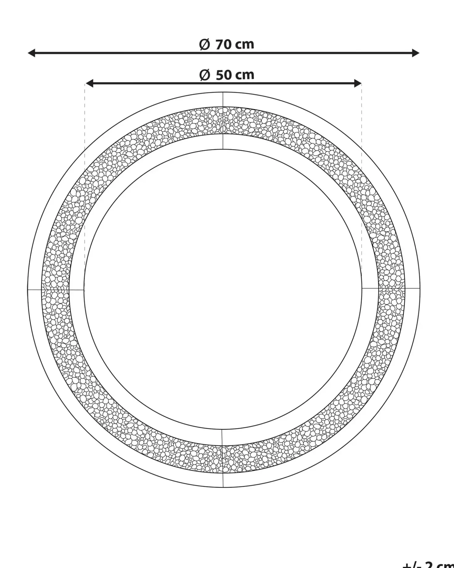 Specchio ERBRAY 70 cm 70 cm Argento