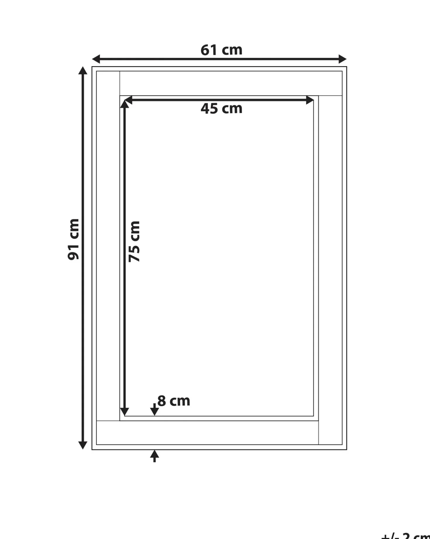Specchio FENIOUX 60 cm 90 cm Argento
