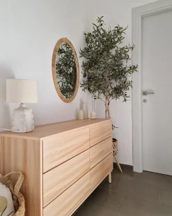 Specchio FOISSY 50 cm 70 cm Rattan Naturale