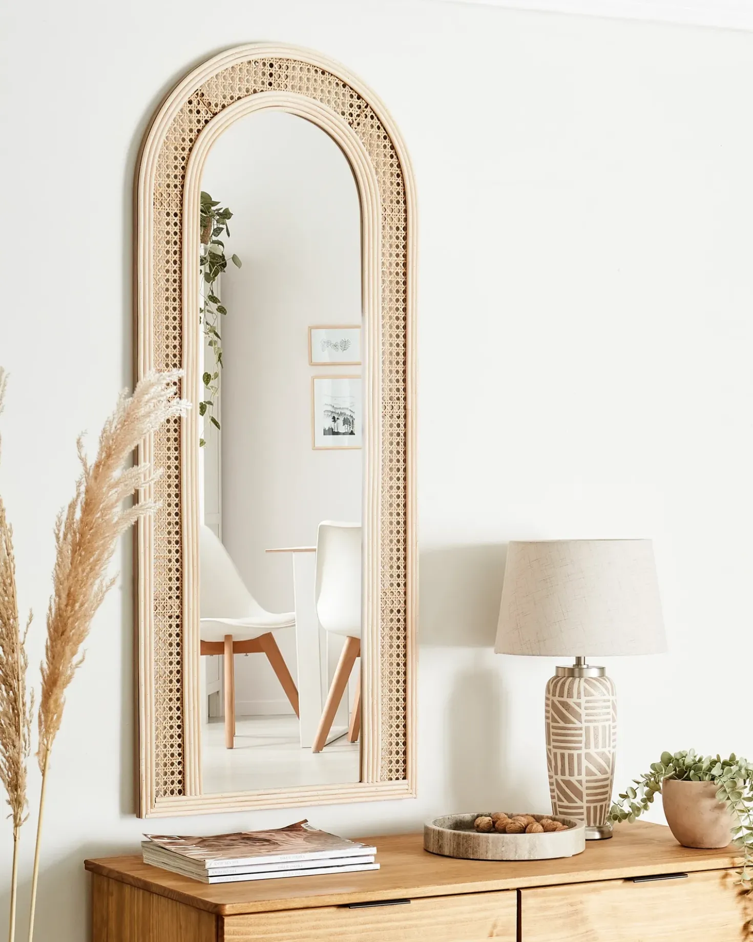 Specchio FRANEY 50 cm 120 cm Rattan Naturale
