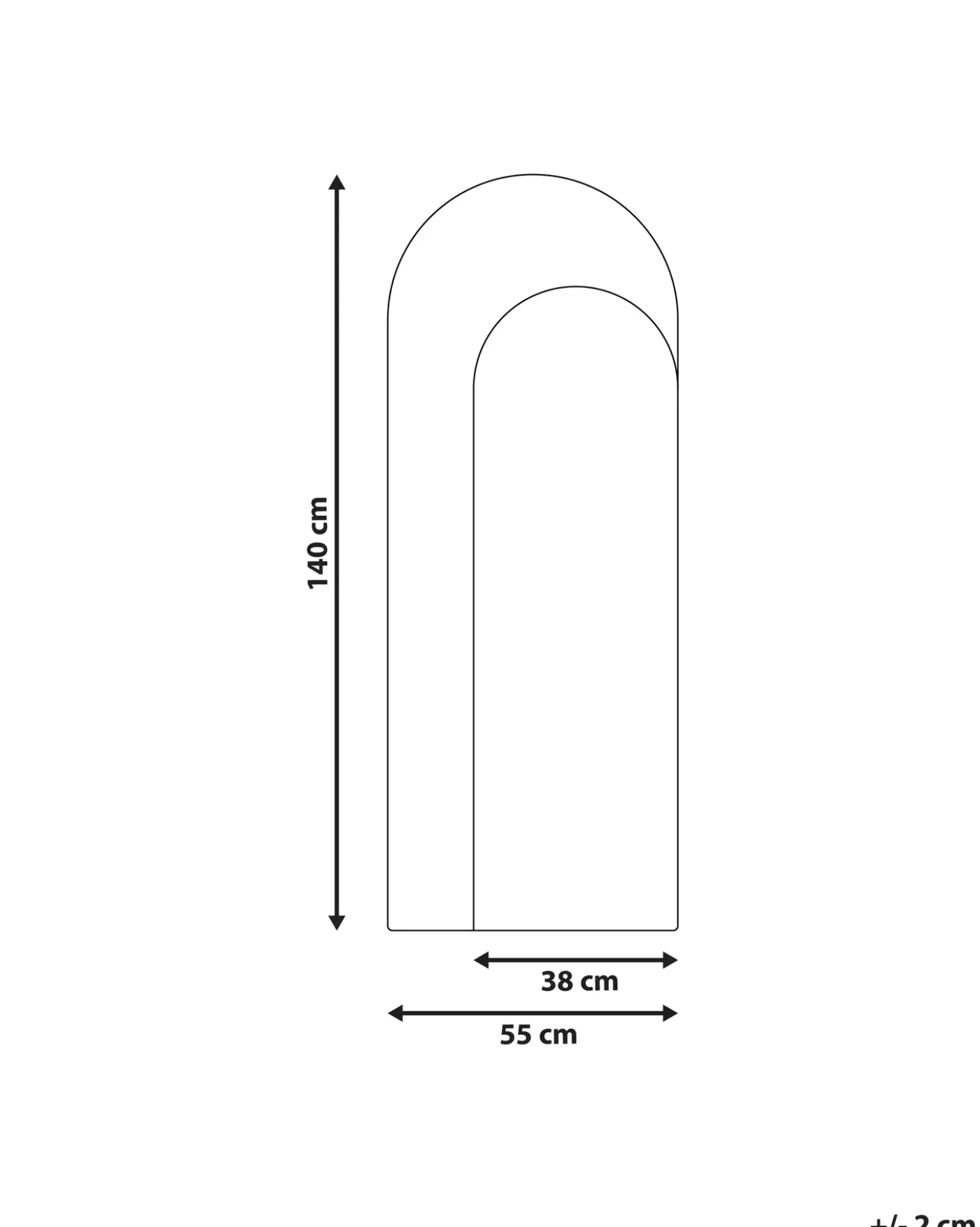 Specchio GROISES 55 cm 140 cm Arancione