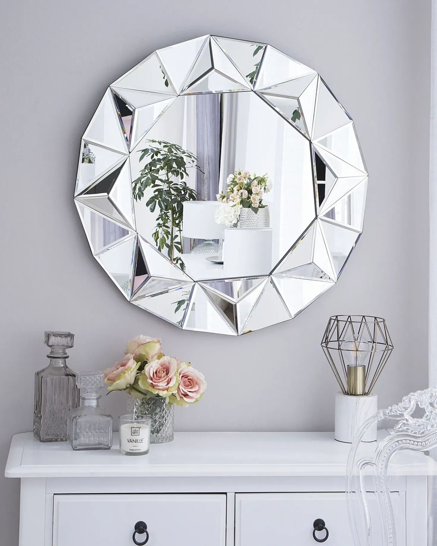 Specchio HABAY 70 cm 70 cm Argento