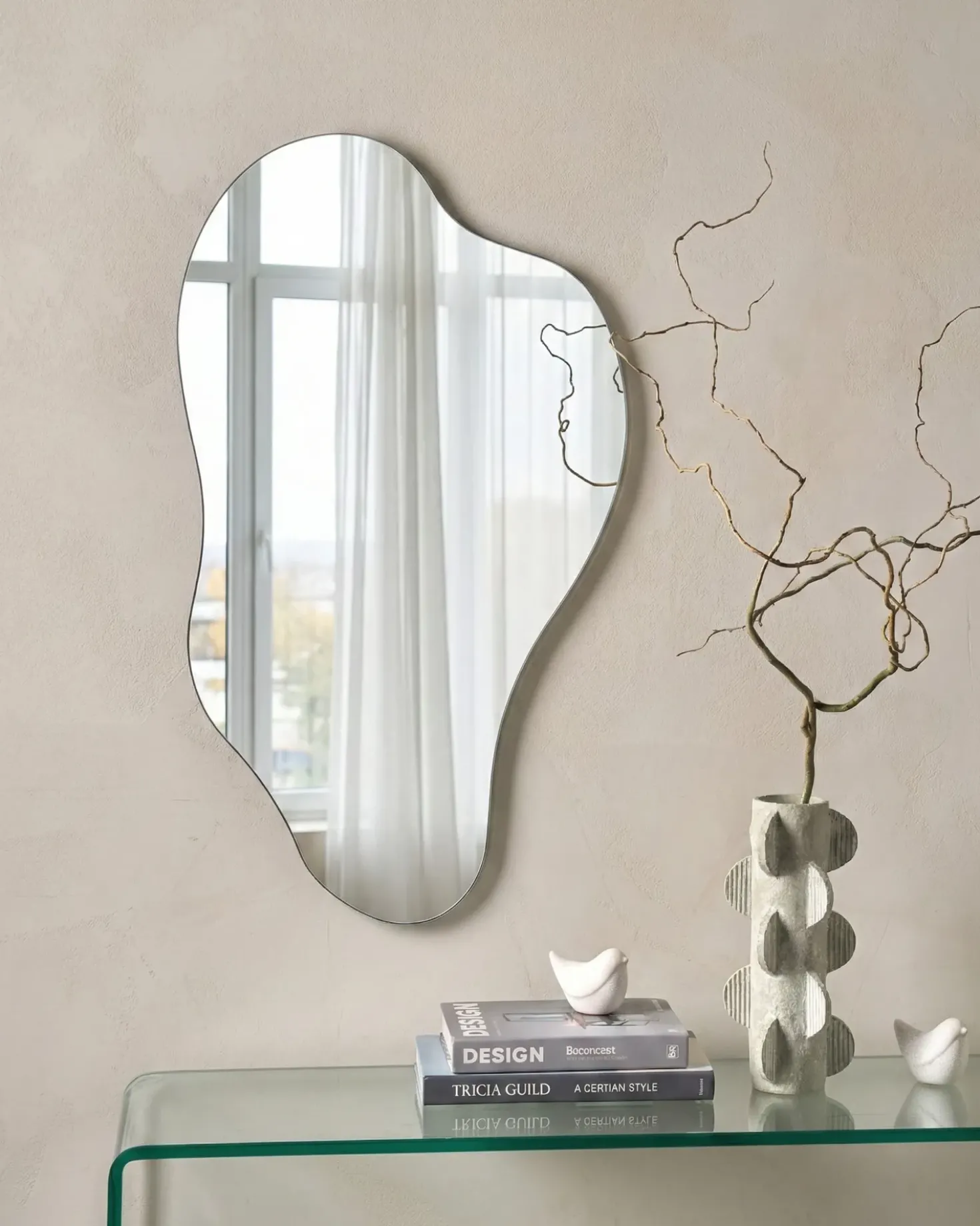 Specchio HERRY 46 cm 76 cm Argento
