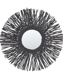 Specchio KALASIN 60 cm 60 cm Rattan Nero