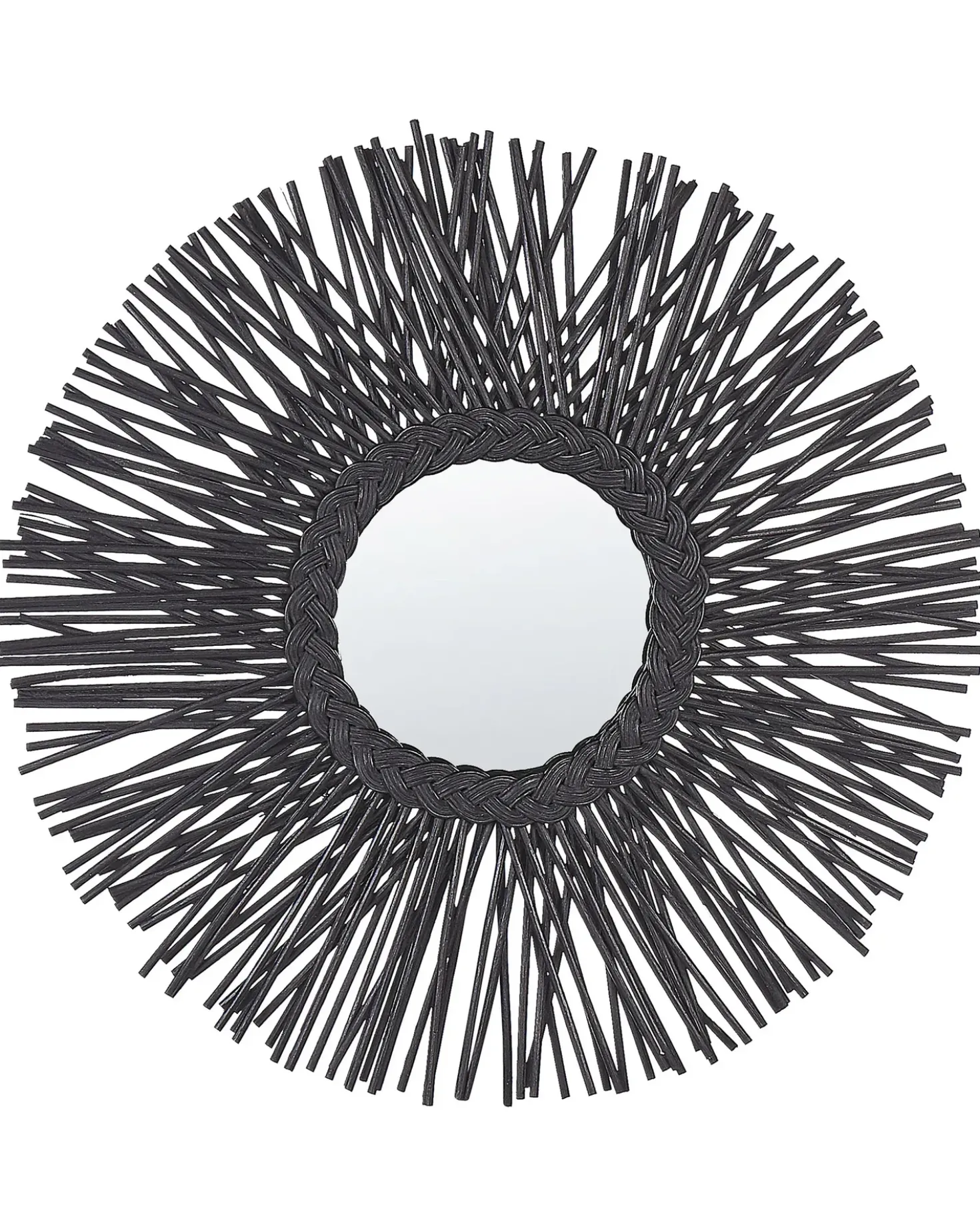 Specchio KALASIN 60 cm 60 cm Rattan Nero