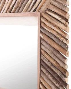 Specchio KANAB 60 cm 60 cm Legno di teak Marrone