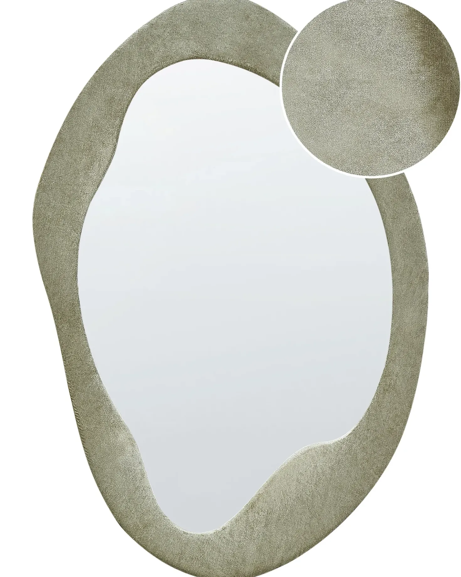 Specchio LENAX 59 cm 90 cm Velluto Verde oliva