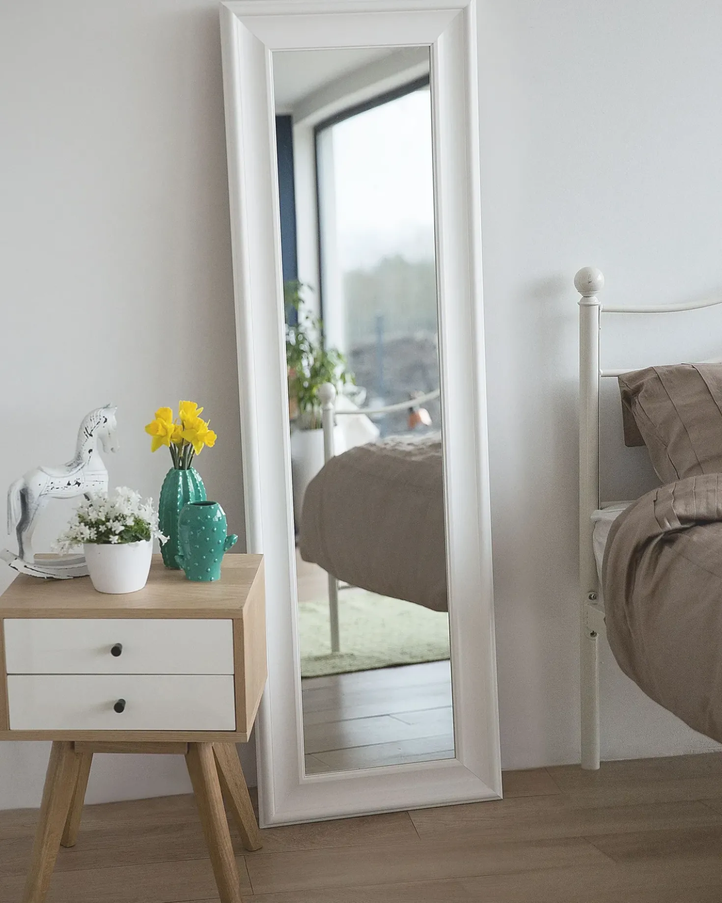 Specchio LUNEL 51 cm 141 cm Bianco
