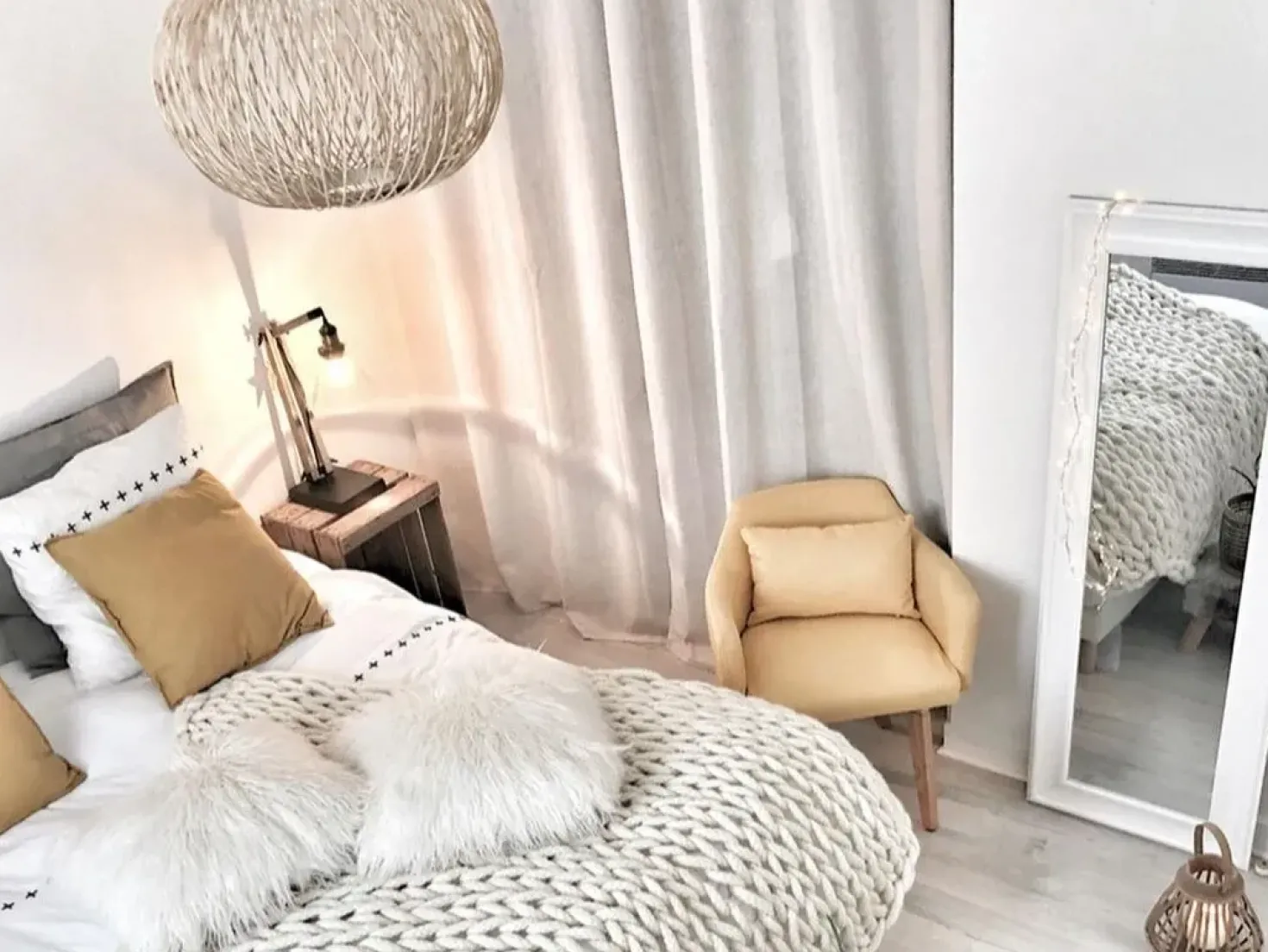 Specchio LUNEL 51 cm 141 cm Bianco