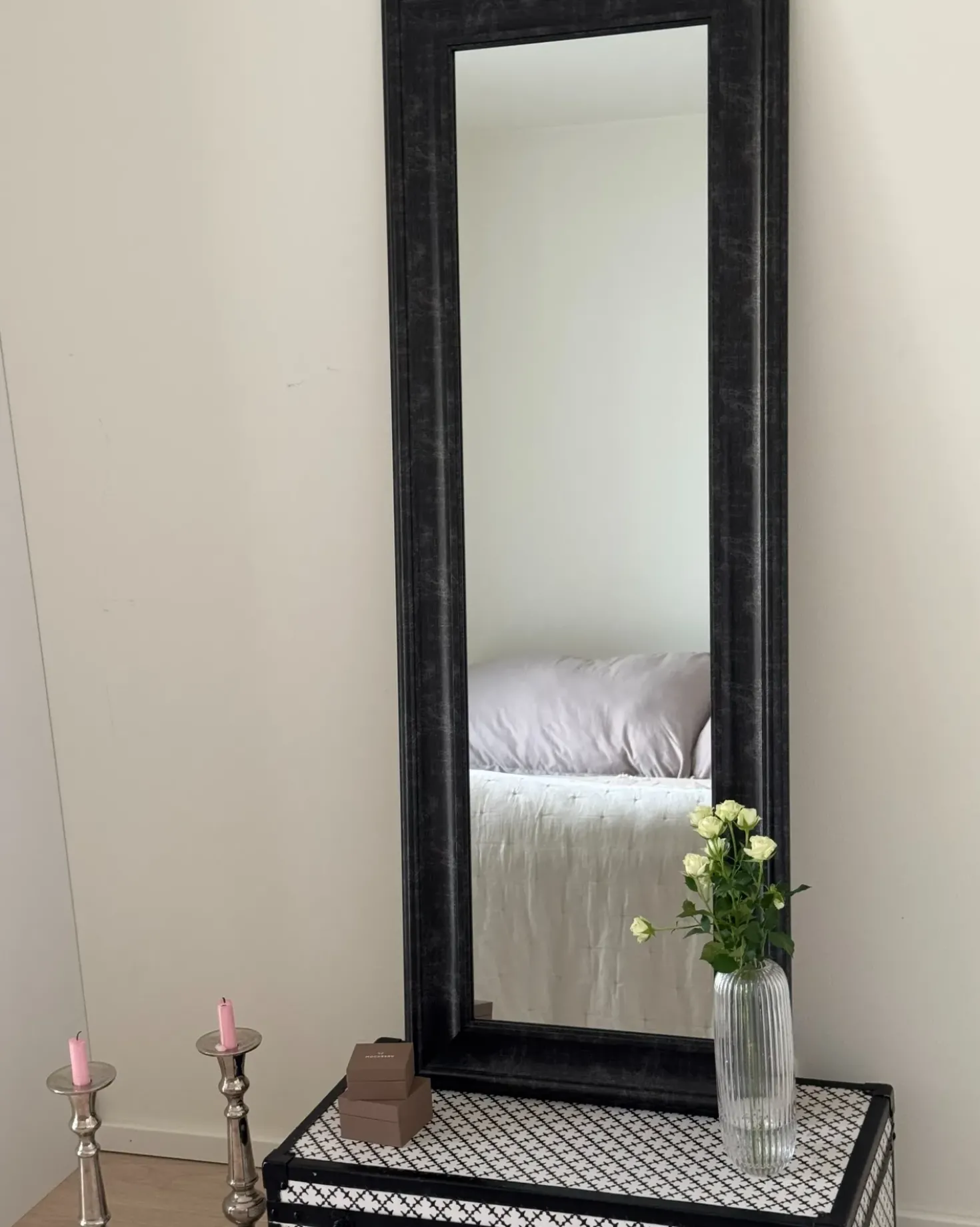 Specchio LUNEL 51 cm 141 cm Nero
