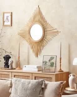 Specchio MAJENE 60 cm 60 cm Rattan Naturale