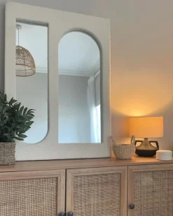Specchio MARCIGNY 70 cm 100 cm Bouclé Bianco sporco