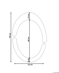 Specchio MASSAY 53 cm 90 cm Velluto Bianco