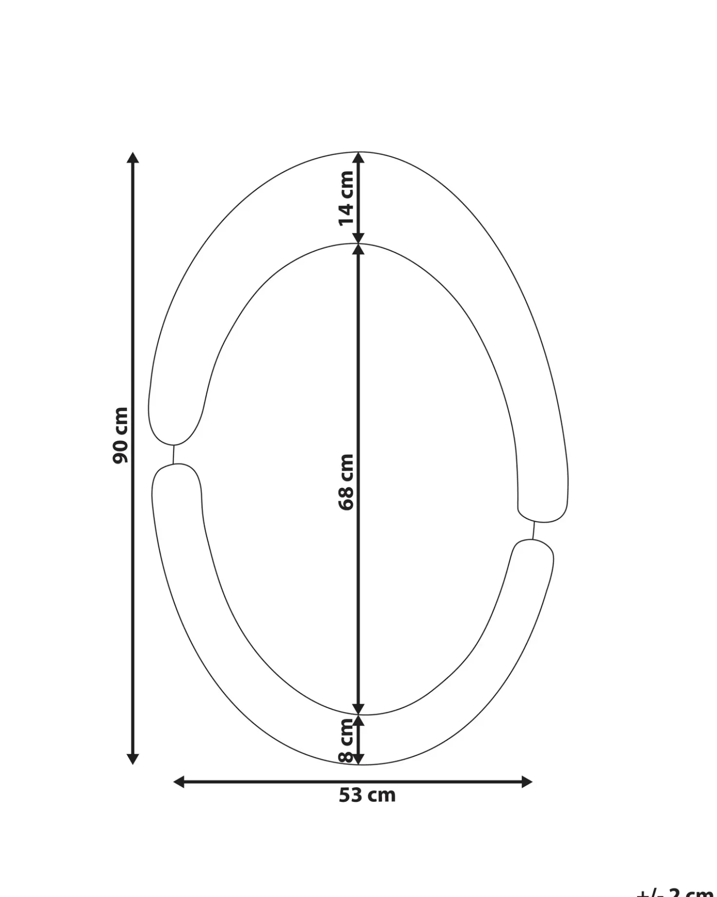 Specchio MASSAY 53 cm 90 cm Velluto Bianco