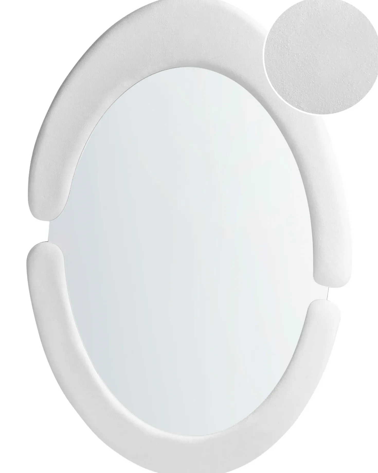 Specchio MASSAY 53 cm 90 cm Velluto Bianco