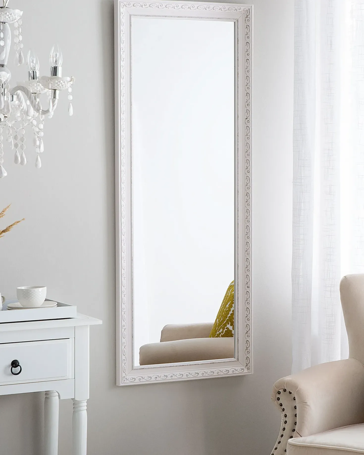 Specchio MAULEON 50 cm 130 cm Bianco sporco