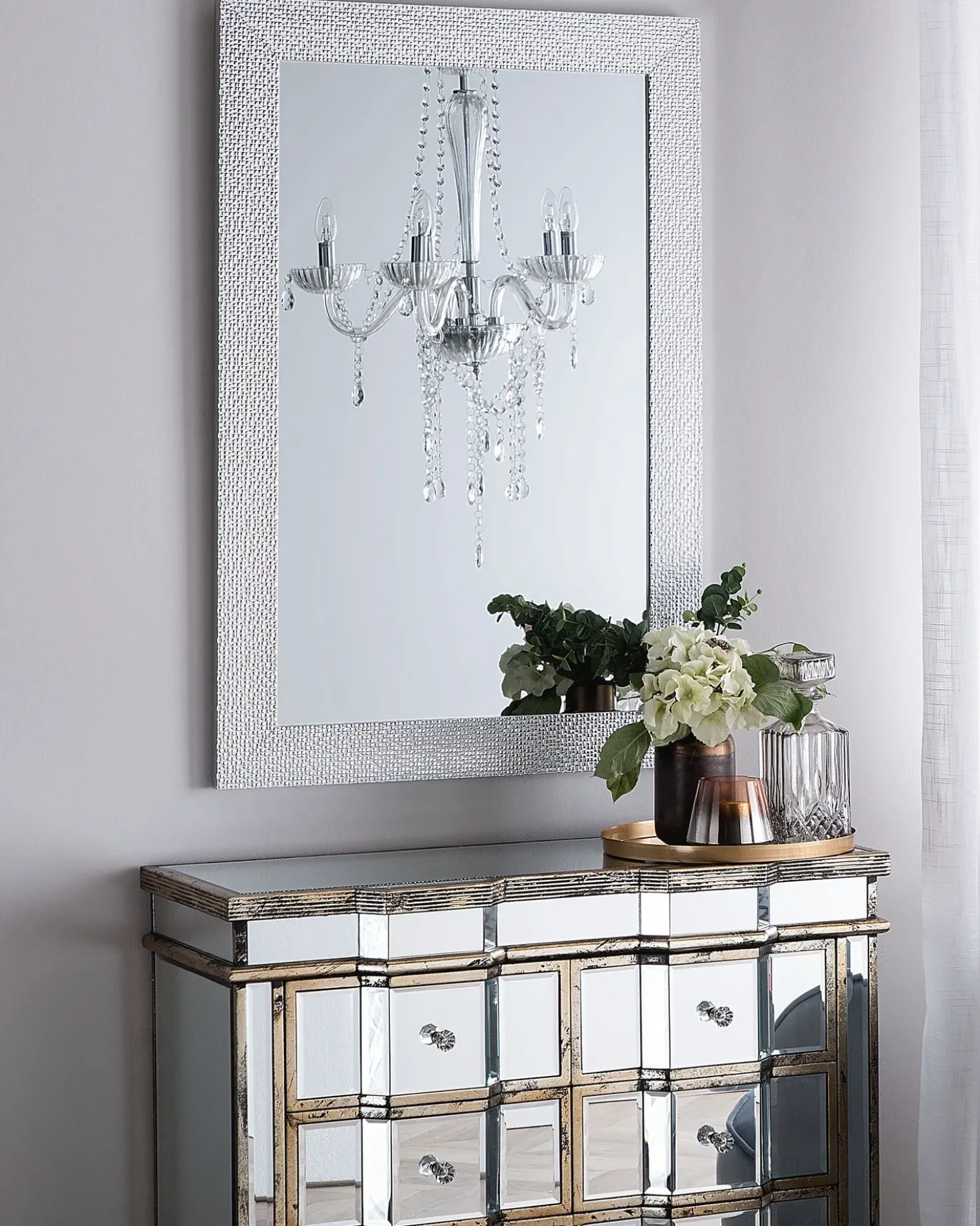 Specchio MERVENT 61 cm 91 cm Argento