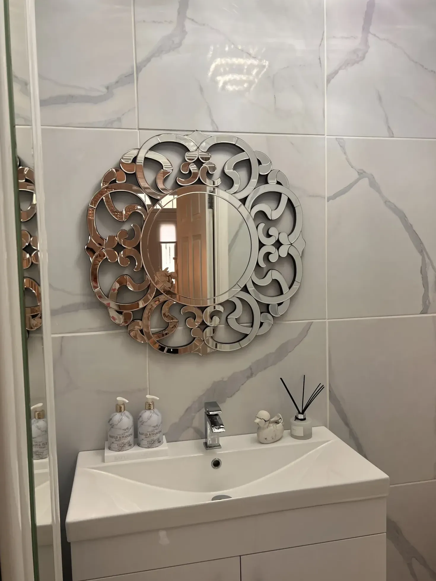 Specchio MORNAIX 70 cm 70 cm Argento