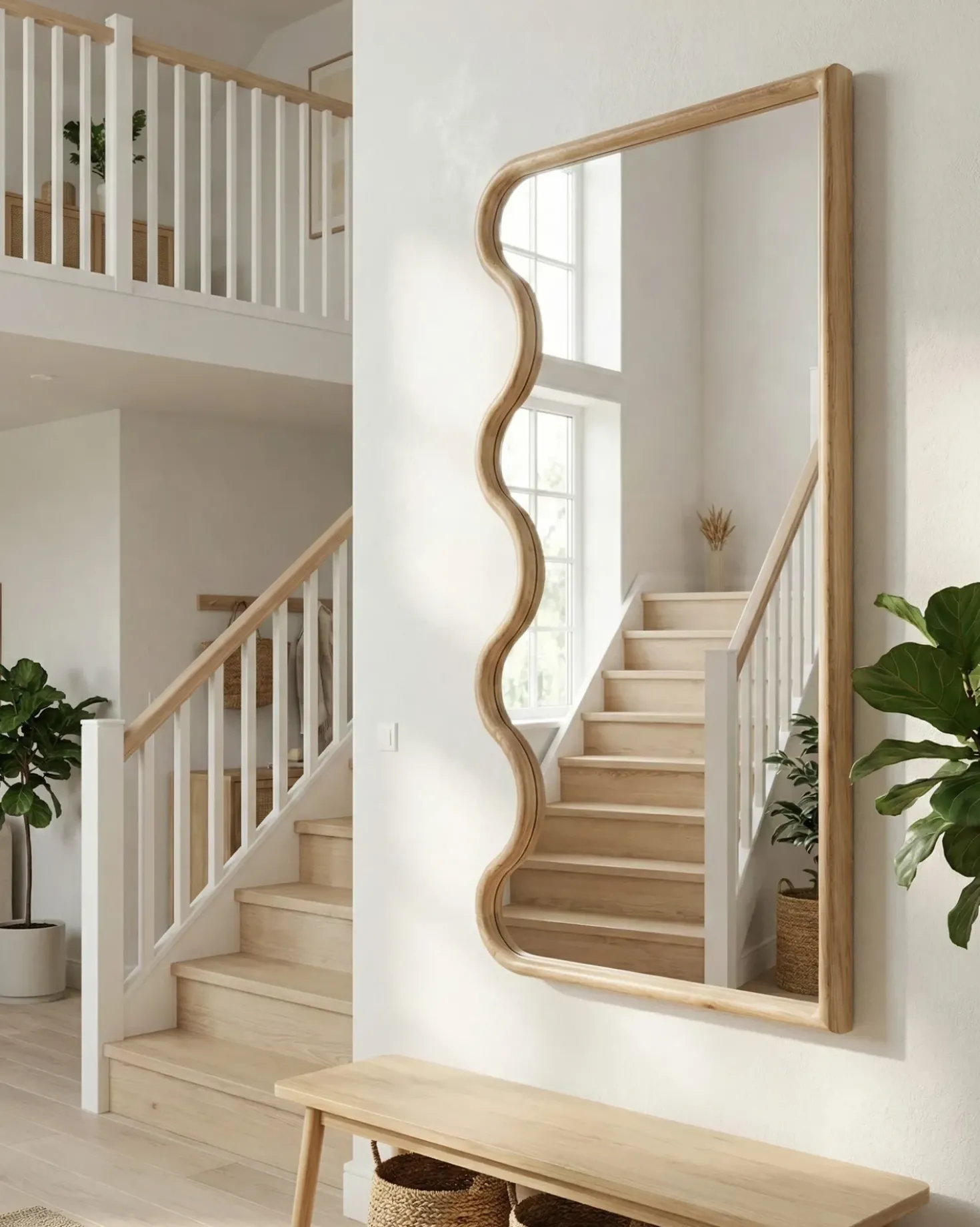 Specchio MURAT 69 cm 150 cm Legno di Paulownia Naturale