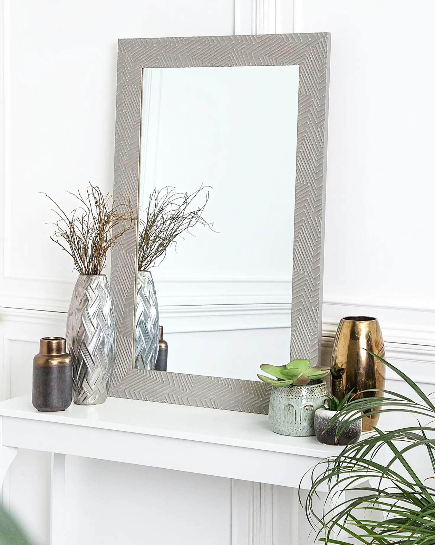 Specchio NEVEZ 60 cm 91 cm Grigio
