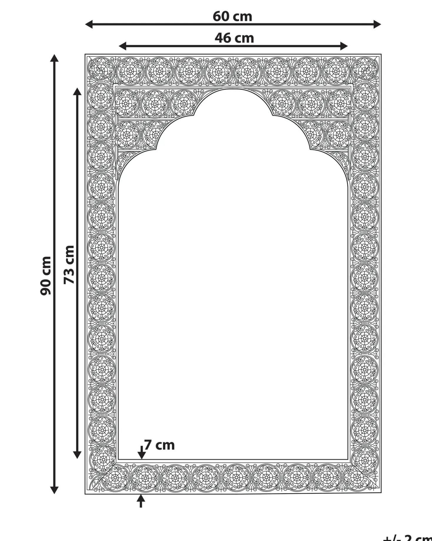 Specchio PALI 60 cm 90 cm Metallo Oro