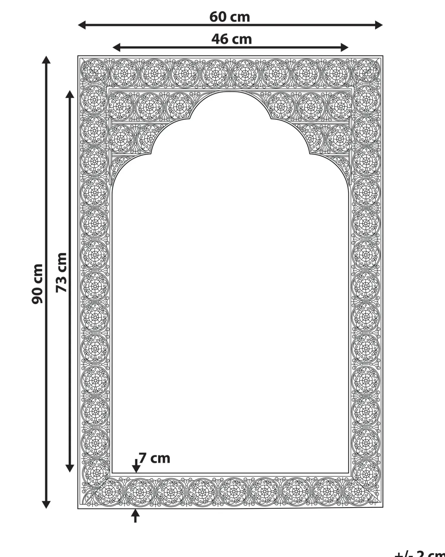 Specchio PALI 60 cm 90 cm Metallo Rame