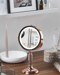 Specchio per make-up LED BAIXAS Oro rosa