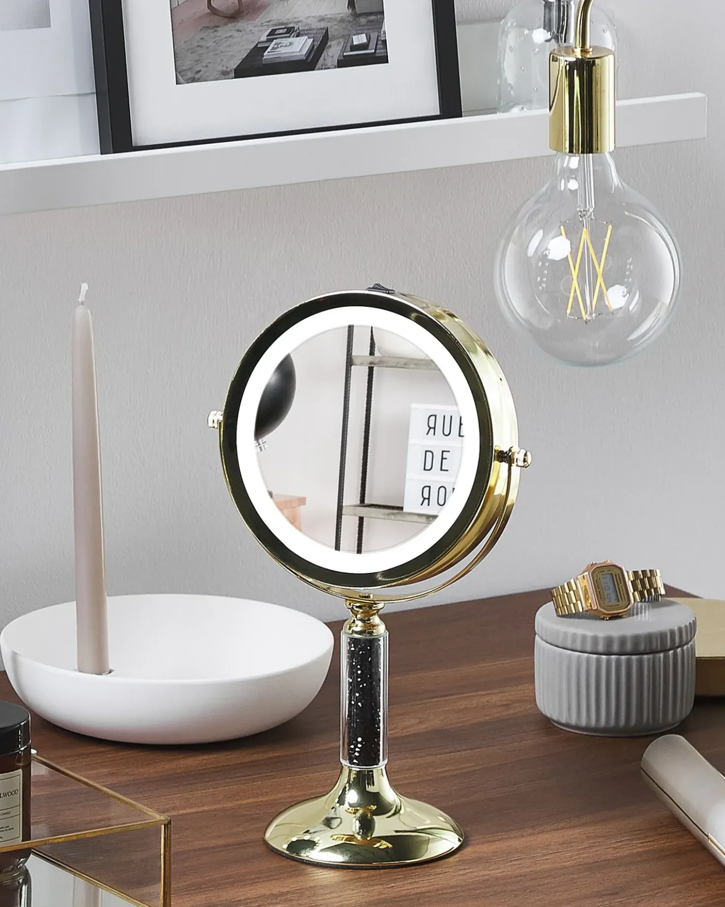 Specchio per make-up LED BAIXAS Oro