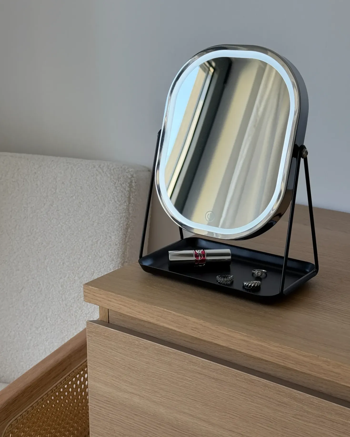 Specchio per make-up LED DORDOGNE Argento