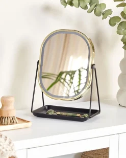 Specchio per make-up LED DORDOGNE Oro