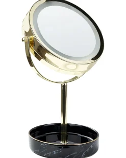 Specchio per make-up LED SAVOIE Nero/Oro