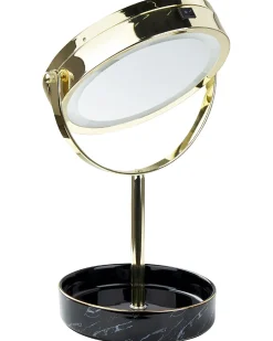 Specchio per make-up LED SAVOIE Nero/Oro
