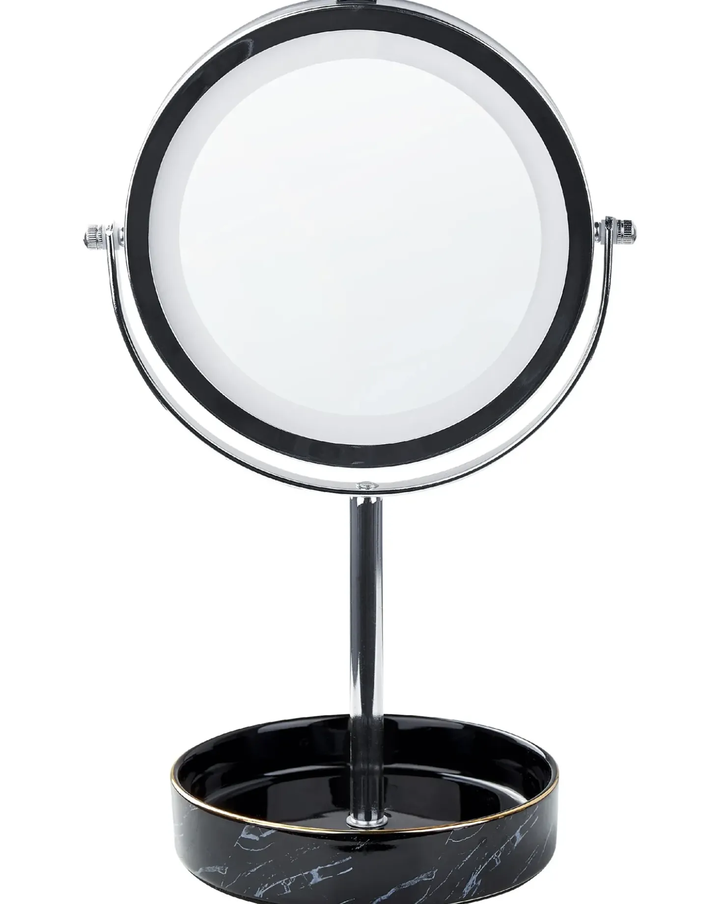 Specchio per make-up LED SAVOIE Nero/Argento