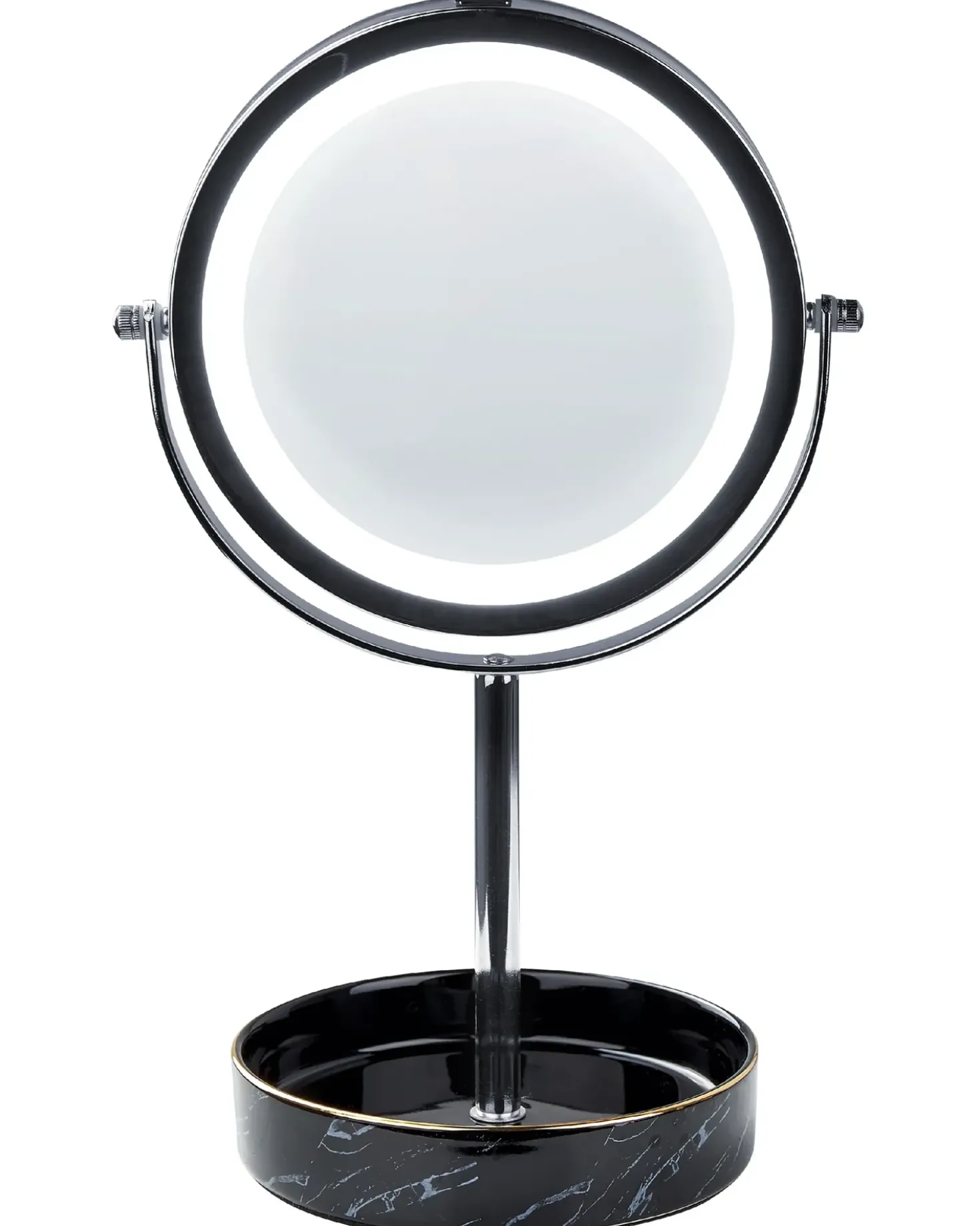 Specchio per make-up LED SAVOIE Nero/Argento