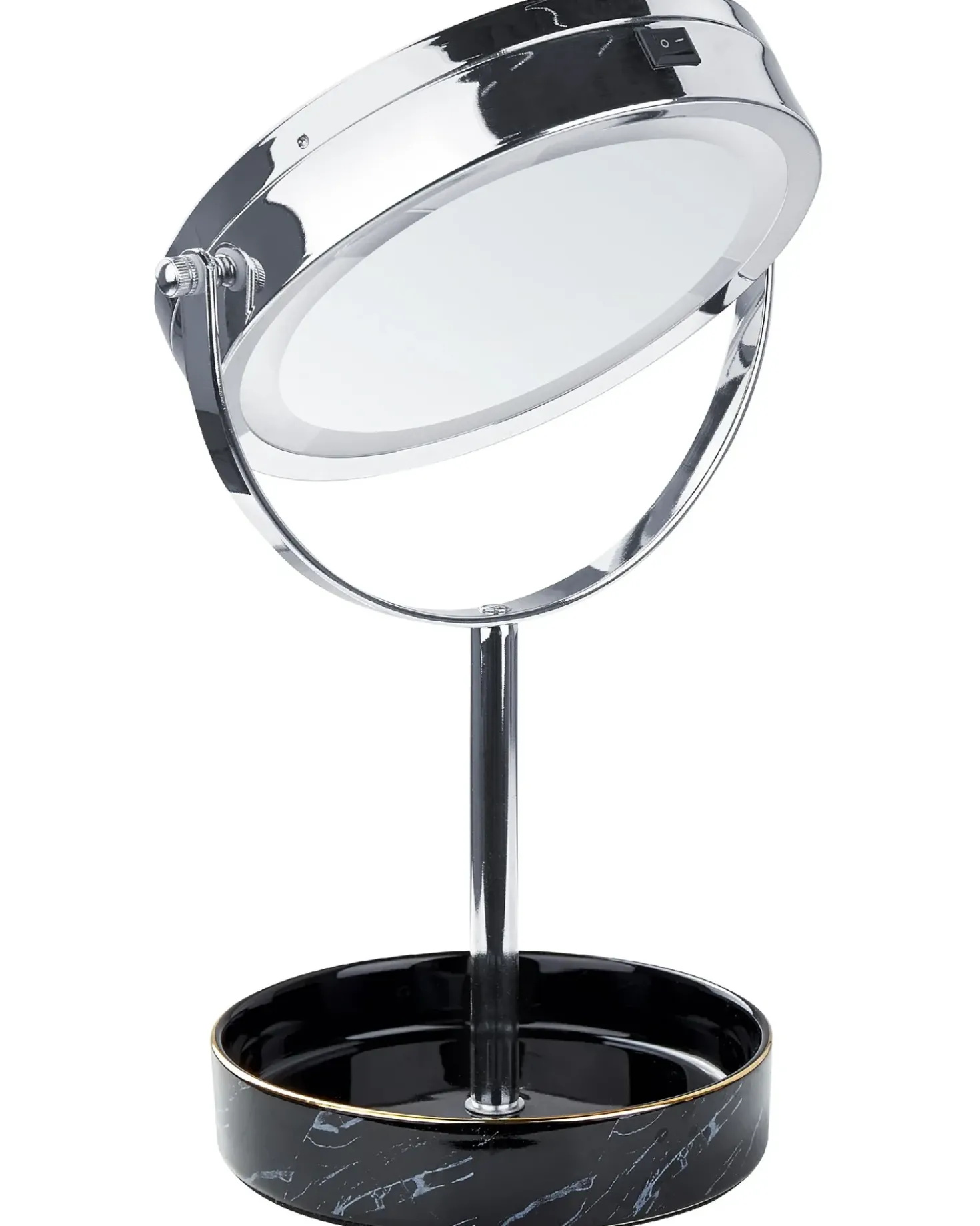 Specchio per make-up LED SAVOIE Nero/Argento