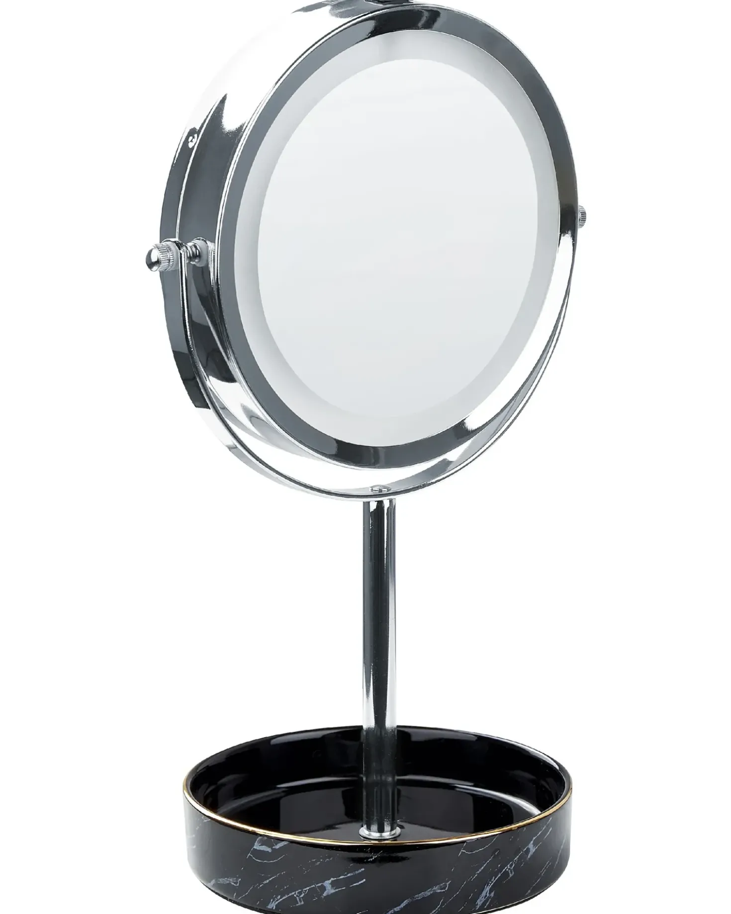 Specchio per make-up LED SAVOIE Nero/Argento