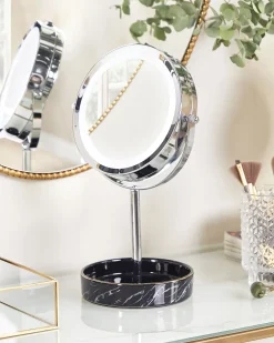 Specchio per make-up LED SAVOIE Nero/Argento