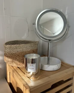 Specchio per make-up LED SAVOIE Bianco/Argento