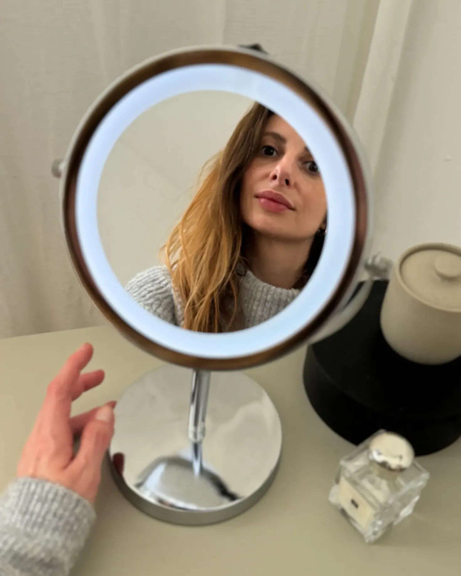 Specchio per make-up LED VERDUN Argento