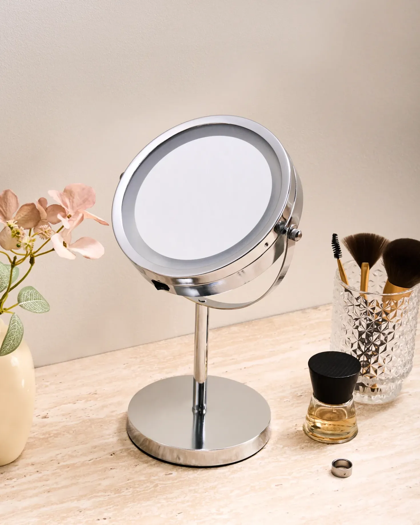 Specchio per make-up LED VERDUN Argento