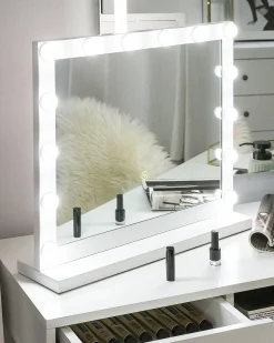 Specchio per tavolino toeletta LED BEAUVOIR Bianco