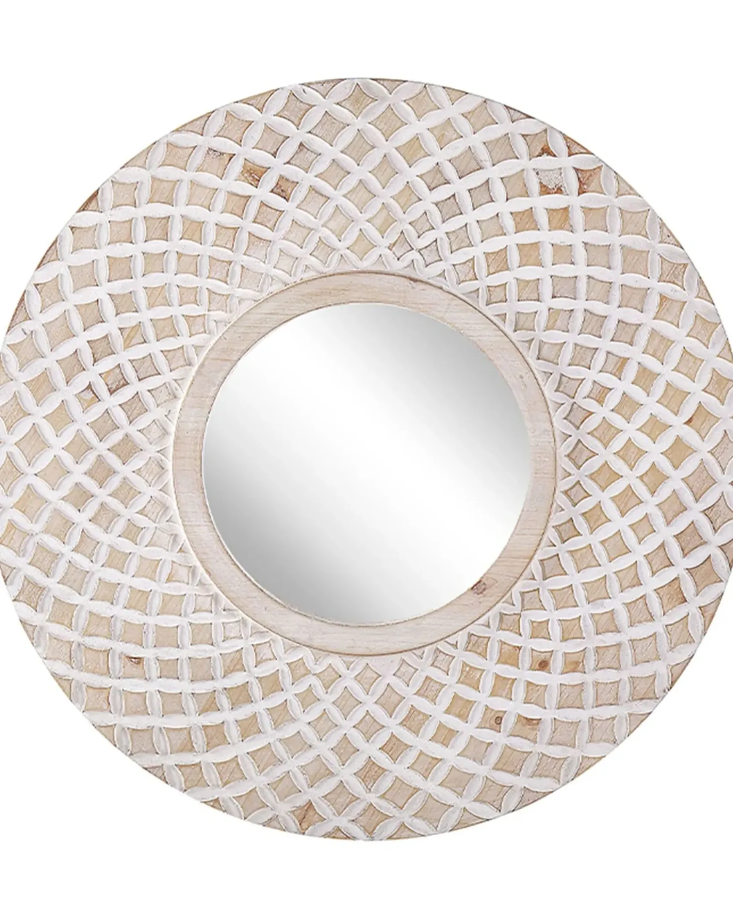 Specchio POMARO 60 cm 60 cm Legno di abete Marrone chiaro