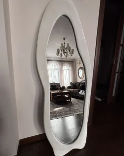 Specchio REIGNY 57 cm 160 cm Velluto Bianco