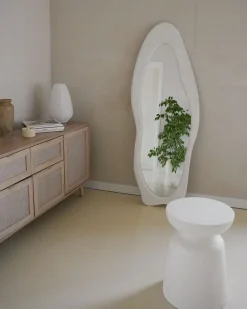 Specchio REIGNY 57 cm 160 cm Velluto Bianco