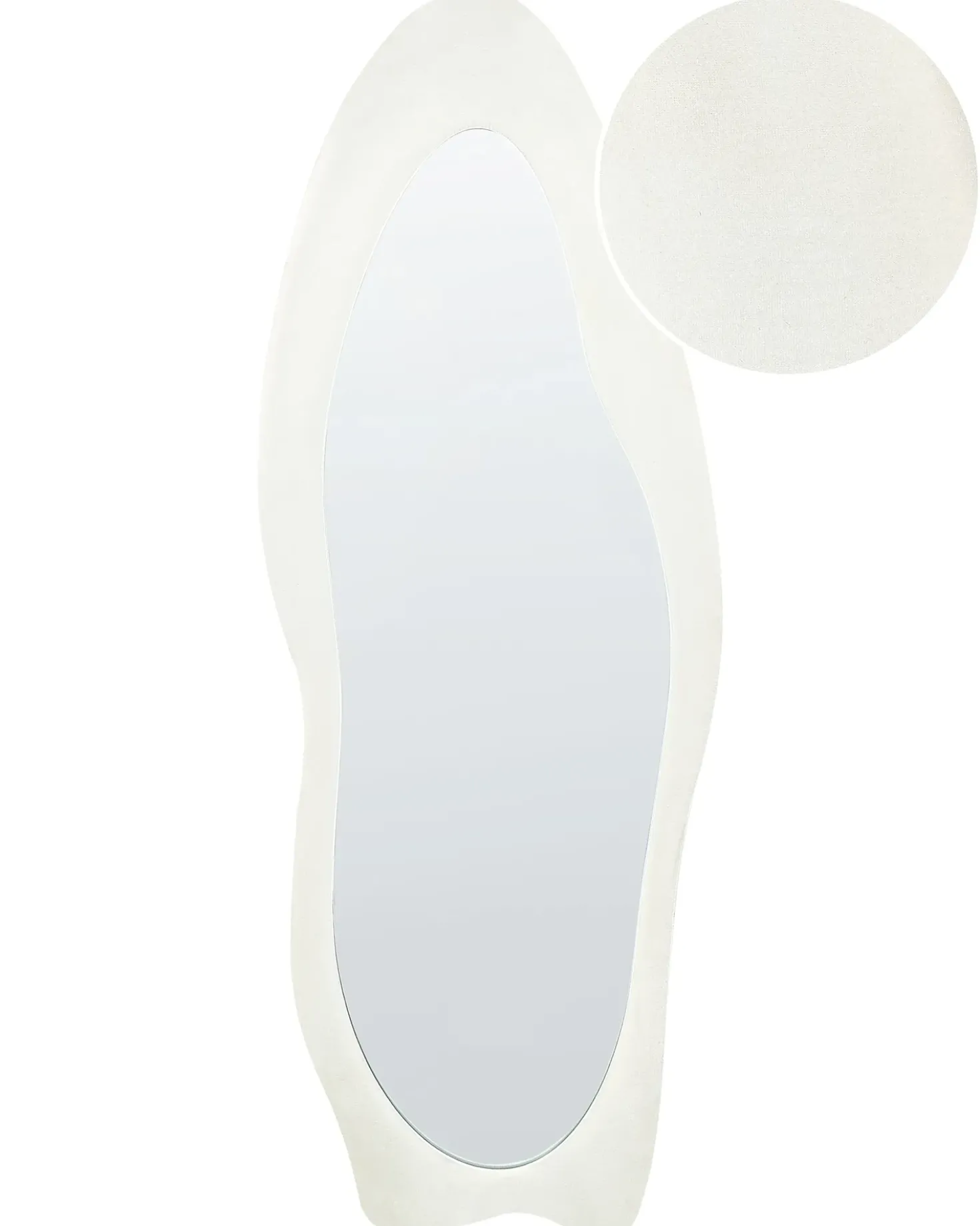 Specchio REIGNY 57 cm 160 cm Velluto Bianco