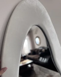 Specchio REIGNY 57 cm 160 cm Velluto Bianco