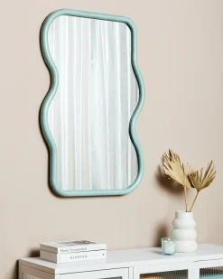 Specchio RONNET 60 cm 90 cm Legno di Paulownia Azzurro