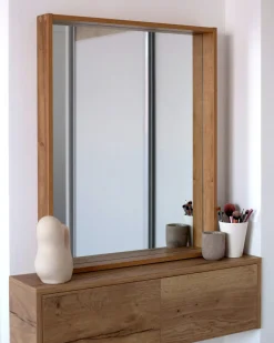 Specchio ROSELL 80 cm 65 cm Marrone chiaro