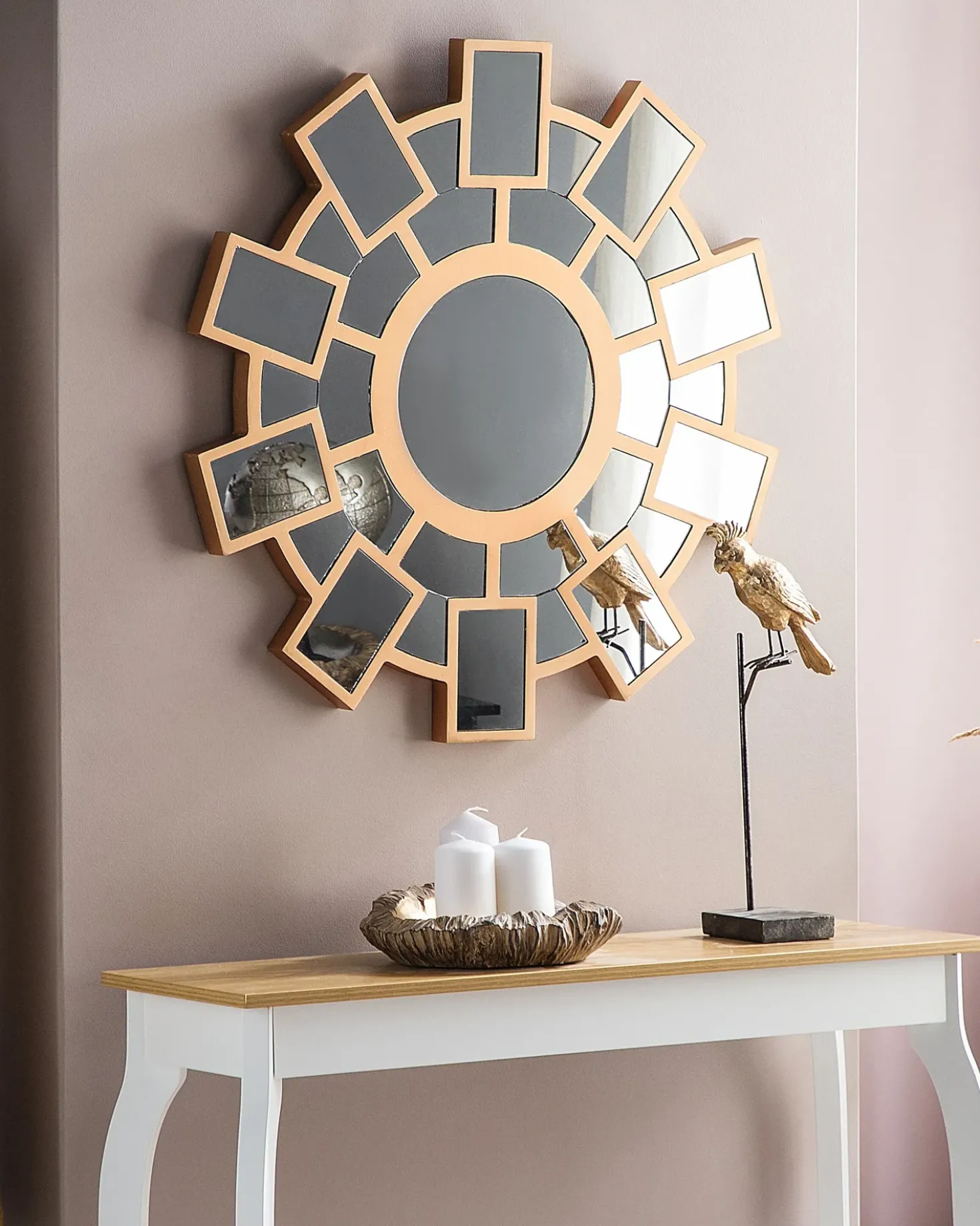 Specchio ROZEL 80 cm 80 cm Marrone dorato